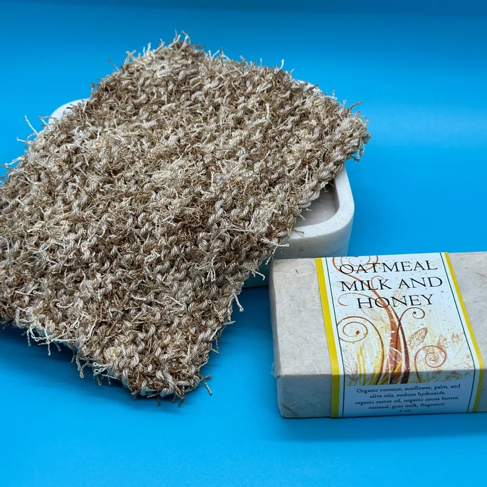 Hand Knit Fresh Face Friend Rustic Style Cotton Scrubby